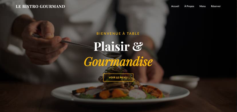 Site fiction d'un restaurant